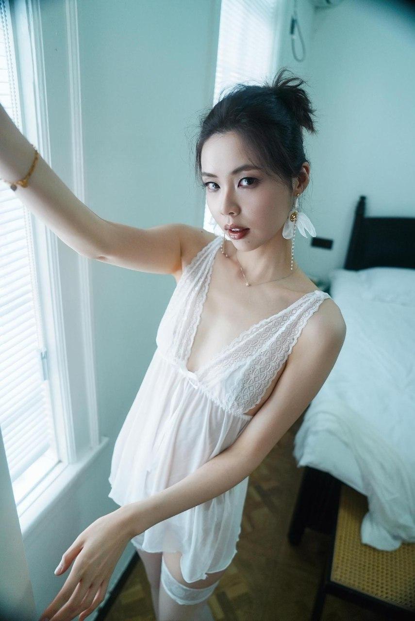 Lumos - 白色性感蕾丝睡裙 第9张图片